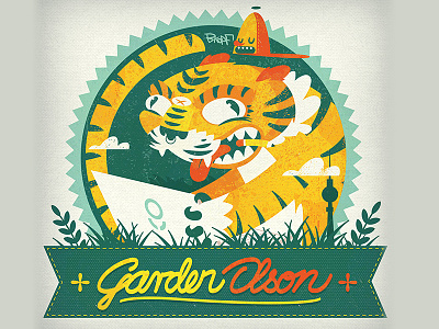 Tiger Garden Olson bkopf bkopfone garden illustration olson patch sticker tiger