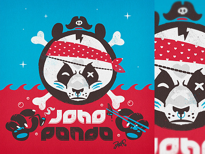 Joho Panda bkopf bkopfone chopsticks illustration panda patch pipe pirat sticker