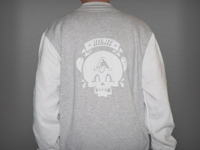 Illhill College Jacke bkopf bkopfone college fashion grey illhill illustration jacke jacket skull white