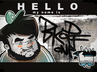 Hello My Name2 bkopf bkopfon graffiti hello is my name raw sticker street streetart