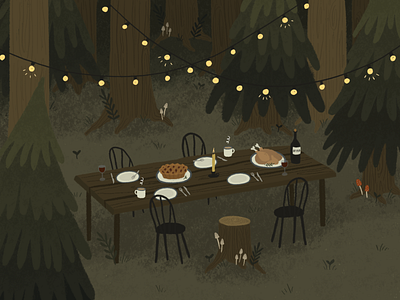 Forest Gathering dinner forest gather party trees