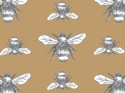Little Bees bees drawing illustration illustrator pattern