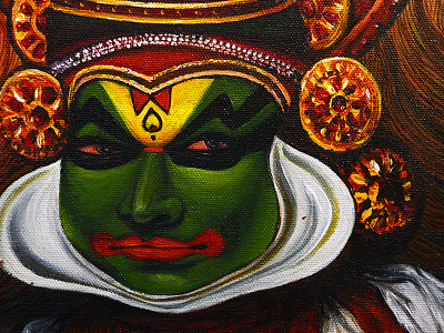 Sikha art colors commissioned happiness kathakali kerala krishna malayali painting sorrow stories