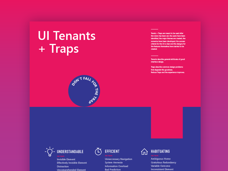 Don't Fall for the Trap! gradient typography swiss poster
