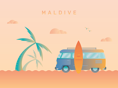 Maldives gradient maldives palm surf travel tree tropical