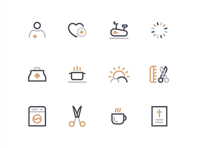 Icon set cafe care cross health healthcare icon icon set icons sun various