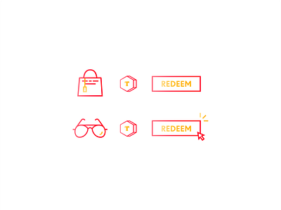 Redeem illustration bag design fashion glasses gradient icon illustration logo redeem token vector