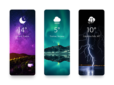 Weather Cards app application cards color design designer muzli nature redesign shot ui ux weather weather app