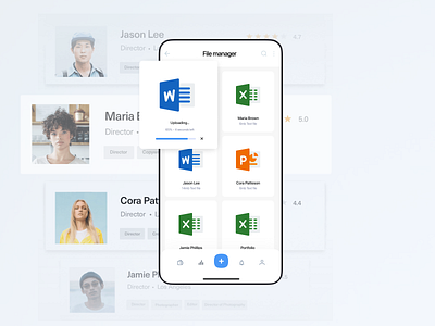 File manager for HR department app apple apps community design file file manager file sharing file upload files hr interface ios managers muzli sharing ui upload ux web