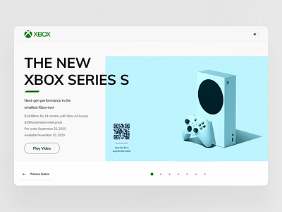 The new XBOX Series S app clean interface muzli product product card product page ui ux web web design xbox xbox series s xbox360