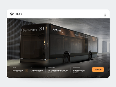 Arrival Bus business design hero banner minimal mobile muzli product product design product page transport ui ui ux ui design uidesign uiux ux web website website concept website design