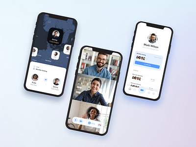 Video Meeting App clean conference interface meeting app mobile app product design stream ui ux video video call video chat zoom