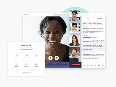 Audience with live polls chat chat app chatting cloud create interface minimal polls product rating survey test testing text tool tools ui user ux web