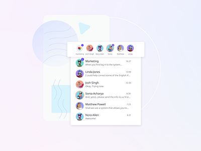 Chat notifications app chart clean illustration interface message notification product ui user