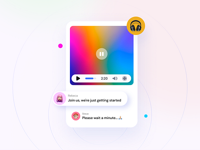 Player clean gradient interface message minimal muzli player player ui product ui ux