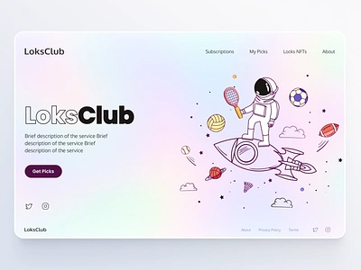 Loks Club home page branding club color colors design development figma font gradient graphic design home page interface landing potion sales tool ui