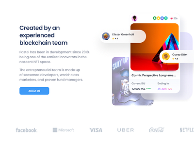 Created by blockchain team 3d about animation branding card cards click design finance graphic design home interface modal motion graphics nft product ui ux web