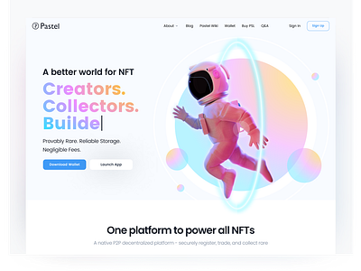 A better world for NFT app clean design desktop download illustration interface landign landing page logo mobile muzli nft pastel product ui ux web