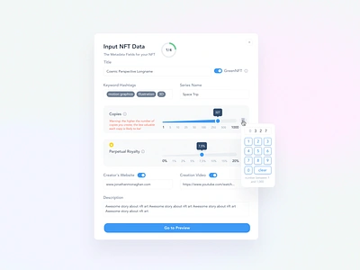 Input NFT Sata app card cards clean crypto design desktop field fields form forms interface nft pastel product sale type ui ux web