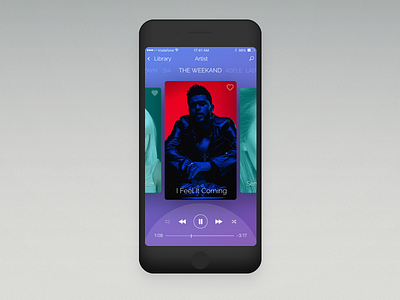 Music Player app artist ios mobile music music player muzli player song theweeknd ui web widget