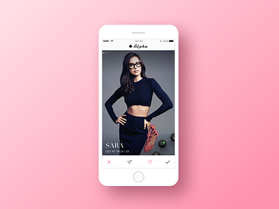 Alpha. Meet. Fashion Dating. app concept dating fashion ios iphone iphone x muzli pink tinder ui ux