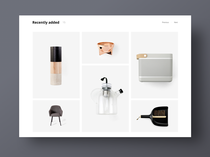 Recently Added muzli white store minimal website user-interface ui site landing interface homepage dark clean