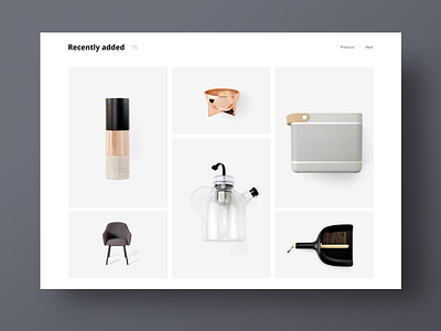Recently Added clean dark homepage interface landing minimal muzli site store ui user interface website white