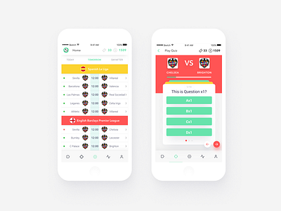 Fun App app app design cards football fun ios muzli score soccer sport team ui ux