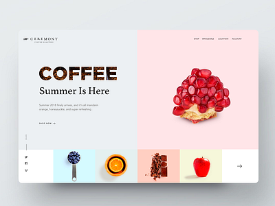 Ceremony Shop ceremony coffee color copper espresso floral muzli roaster shop summer ui ux