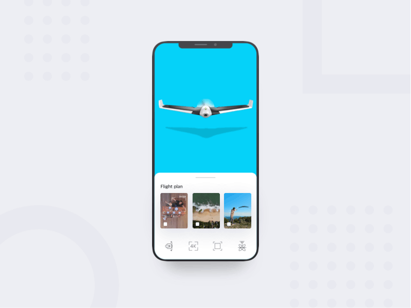 Drone Parrot app clean controlling dron drone flat framer framer x invision invisionstudio ios minimal mobile mockup muzli parrot photoshop sketch style ux