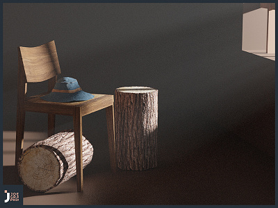 3D Woods & Hat 3d 3dmodeling blender chair hat wood