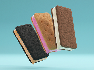 Ice Cream Sandwiches 3d 3dmodeling blender icecream sandwich