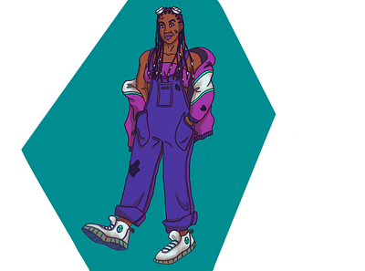 Character Design - Veera character cyberpunk design illustration purple scifi
