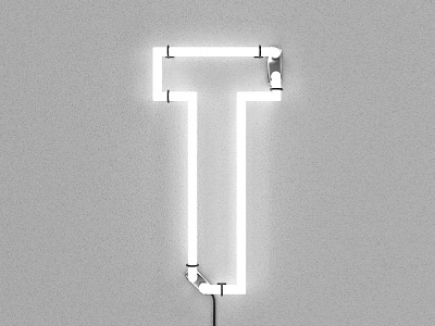 T – Neon 3d c4d light neon render wall