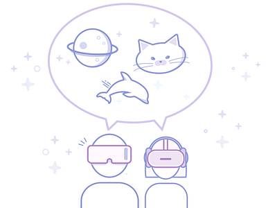 Vrideo icons - version 2 2colors cat cute dolphin icons minimal planet video virtual reality vr
