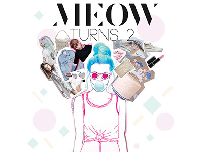 Meow turns 2 fashion illustration portrait