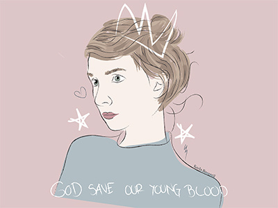 God Save Our Young Blood girl illustration portrait