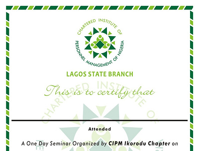 Certificate of Attendance graphic design logo ui