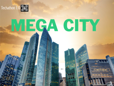 Mega City branding dimension graphic design layout vector