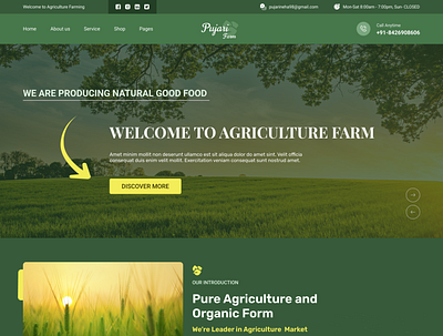 Agriculture farming design agriculture argiculture farming farming and gardening organic farming smart farming ui web design website