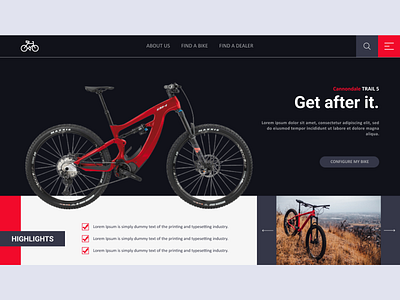 Web design for Inspiration bike cycle design design figma graphic design sketch ui ux web design web developer