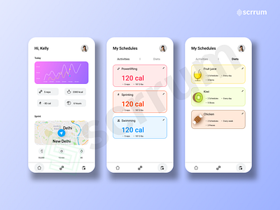 Fitness, health tracking app app branding design graphic design logo minimal ui ux vector