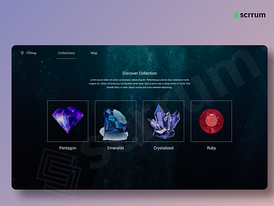 Gems stones website with parallax effect, collection page app branding design graphic design illustration logo minimal ui ux vector