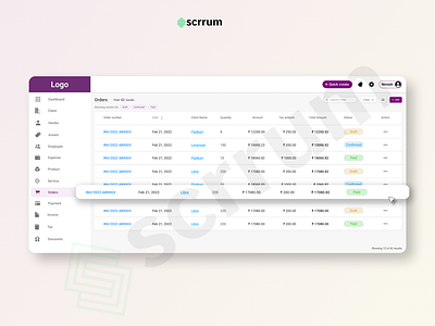 Financial tool list view