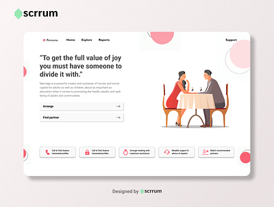 Persona matrimony landing page 3d animation app branding design graphic design illustration logo minimal motion graphics ui ux vector