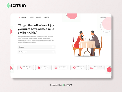 Persona matrimony landing page