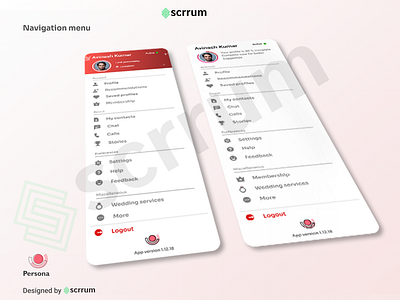 Persona matrimony app navigation