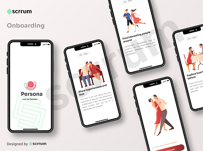 Persona onboarding screens 3d animation app branding design graphic design illustration logo minimal motion graphics ui ux vector