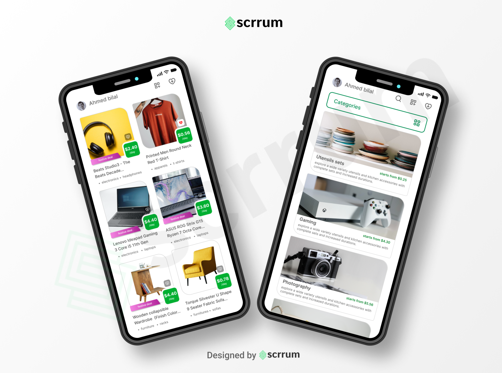 Rent application home screen by Scrrum Labs on Dribbble