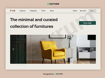 Furniture landing page 3d animation app branding design graphic design illustration logo minimal motion graphics ui ux vector